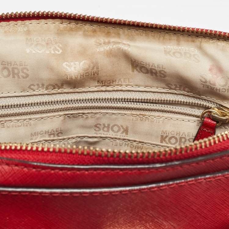 Pre Owned MICHAEL Michael Kors Red Leather Satchel