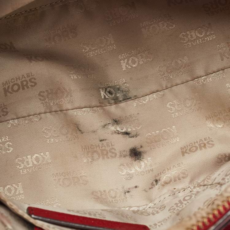 Pre Owned MICHAEL Michael Kors Red Leather Satchel