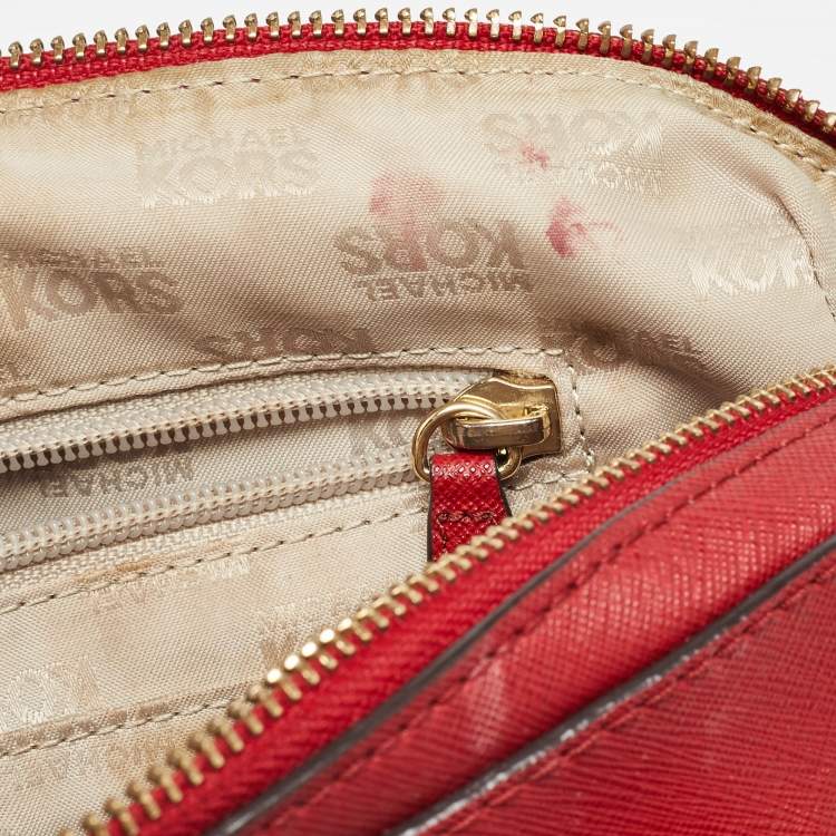 Pre Owned MICHAEL Michael Kors Red Leather Satchel