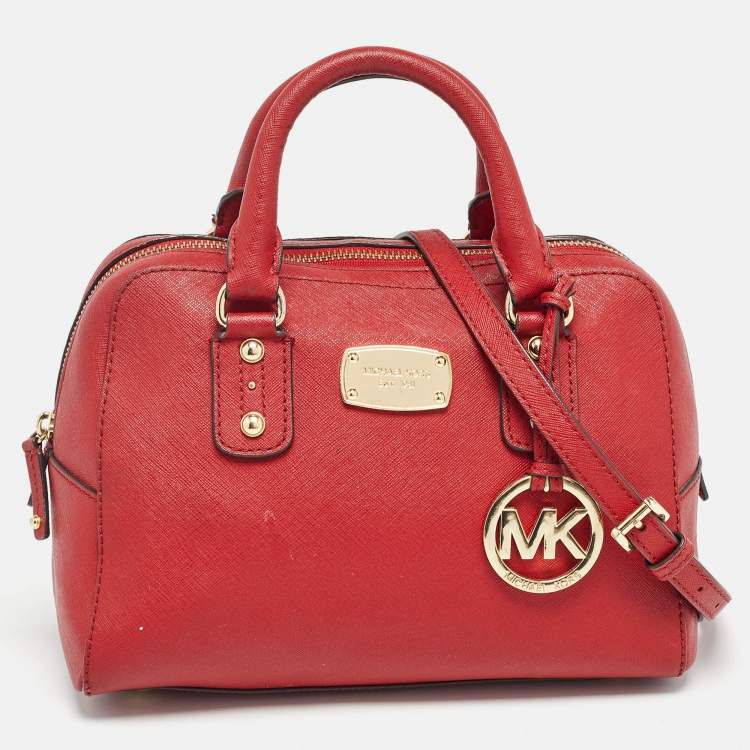 Pre Owned MICHAEL Michael Kors Red Leather Satchel