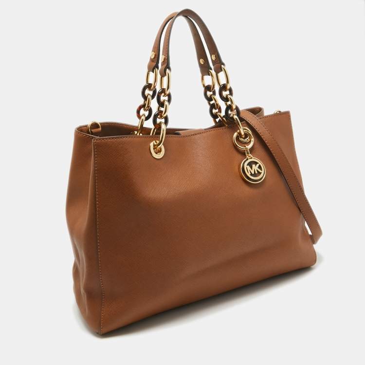 Pre Owned MICHAEL Michael Kors Brown Leather Cynthia Tote