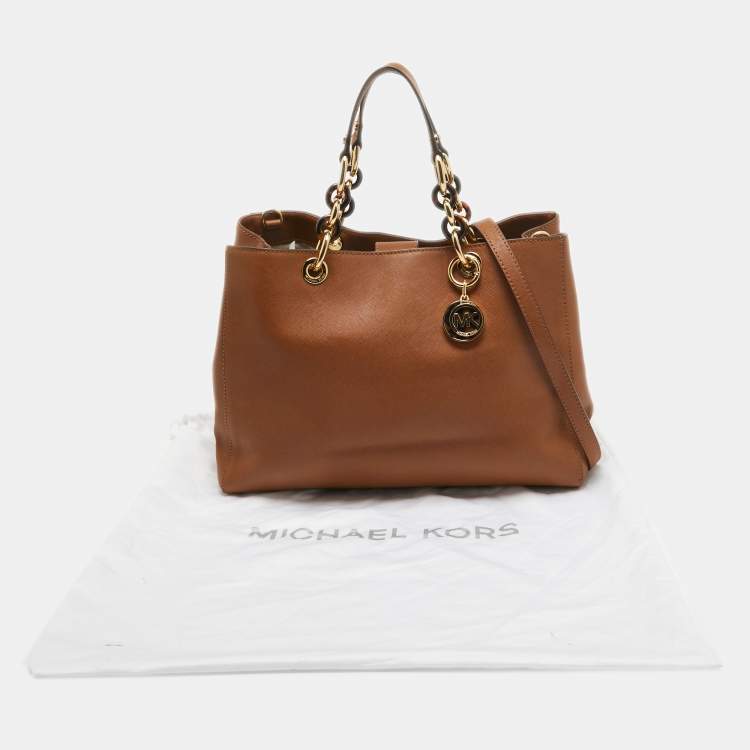 Pre Owned MICHAEL Michael Kors Brown Leather Cynthia Tote