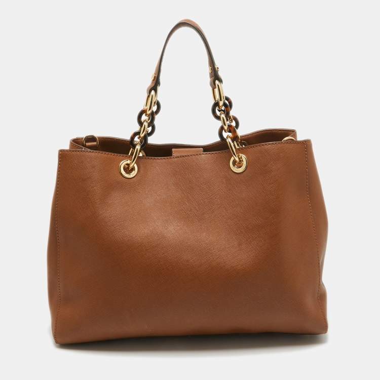 Pre Owned MICHAEL Michael Kors Brown Leather Cynthia Tote