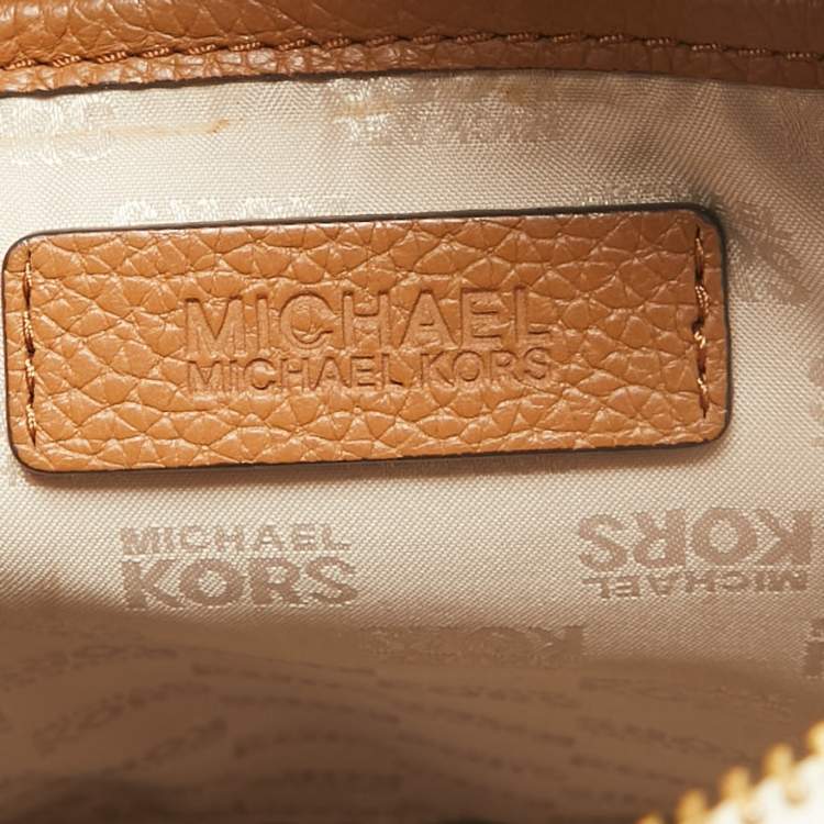 Pre Owned MICHAEL Michael Kors Off White Signature Coated Canvas Studded Abbey Backpack