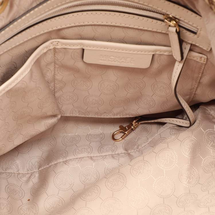 Pre Owned MICHAEL Michael Kors Beige/Brown Signature Canvas Jet Set Tote
