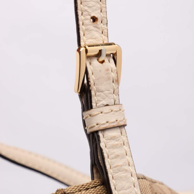 Pre Owned MICHAEL Michael Kors Beige/Brown Signature Canvas Jet Set Tote