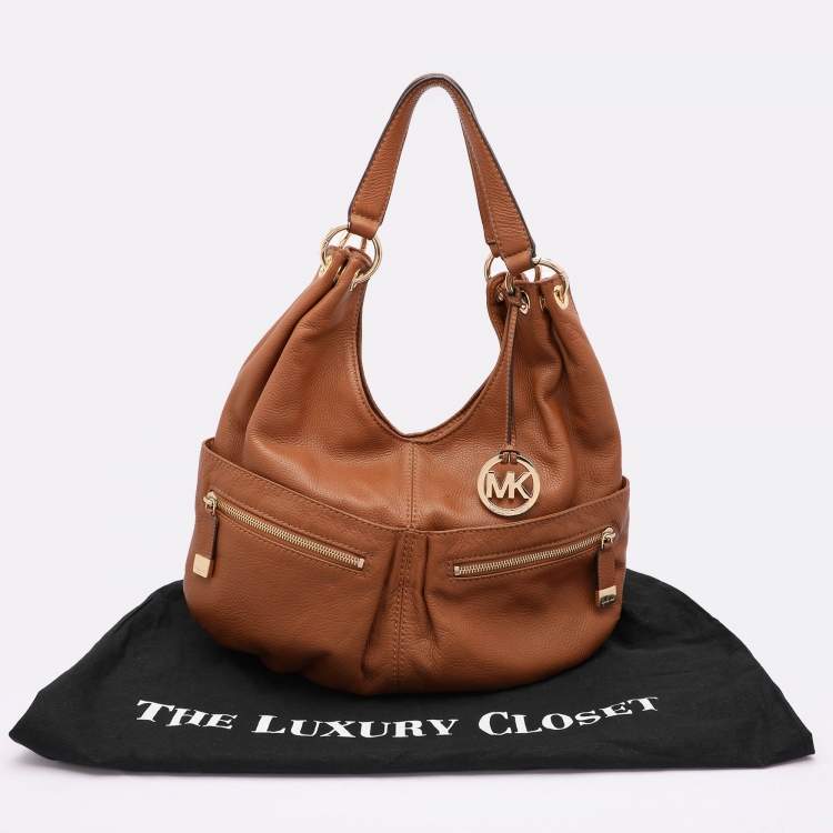 Pre Owned MICHAEL Michael Kors Brown Leather Large Layton Hobo