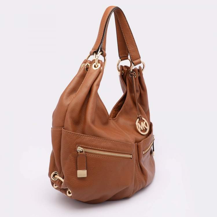 Pre Owned MICHAEL Michael Kors Brown Leather Large Layton Hobo