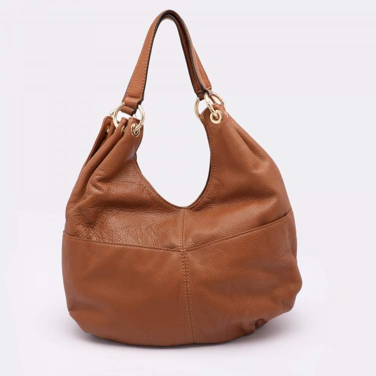Pre Owned MICHAEL Michael Kors Brown Leather Large Layton Hobo