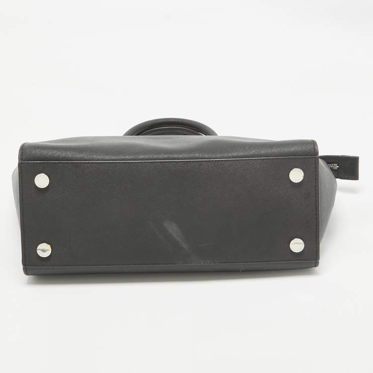 Pre Owned MICHAEL Michael Kors Black Leather Large Selma Satchel
