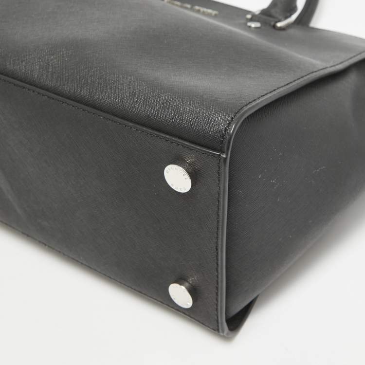 Pre Owned MICHAEL Michael Kors Black Leather Large Selma Satchel
