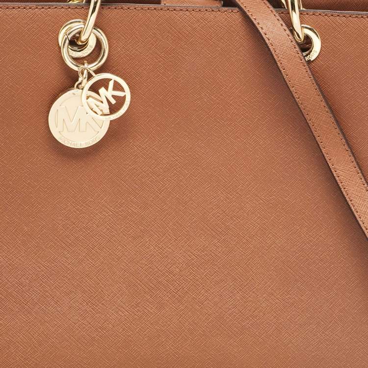 Pre Owned MICHAEL Michael Kors Brown Leather Large Cynthia Tote