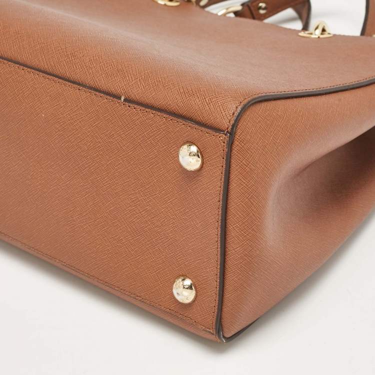 Pre Owned MICHAEL Michael Kors Brown Leather Large Cynthia Tote