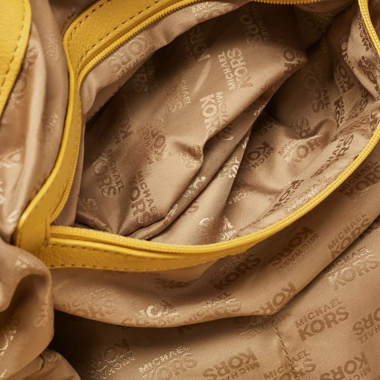 Pre Owned MICHAEL Michael Kors Yellow Leather Braided Drawstring Shoulder Bag