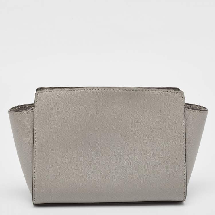 Pre Owned MICHAEL Michael Kors Grey Leather  Small Selma Crossbody Bag