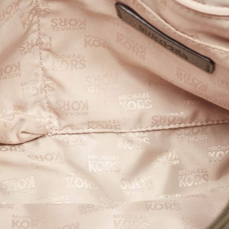 Pre Owned MICHAEL Michael Kors Green Leather Logo Tote
