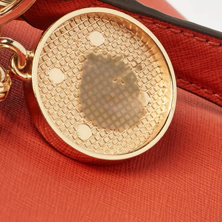 Pre Owned MICHAEL Michael Kors Orange Leather Cynthia Tote