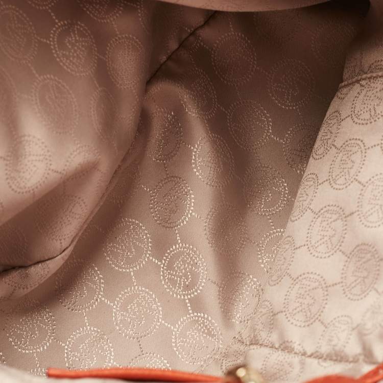 Pre Owned MICHAEL Michael Kors Orange Leather Cynthia Tote