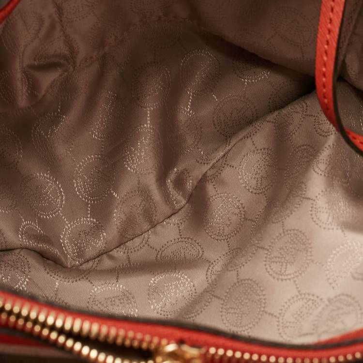 Pre Owned MICHAEL Michael Kors Orange Leather Cynthia Tote