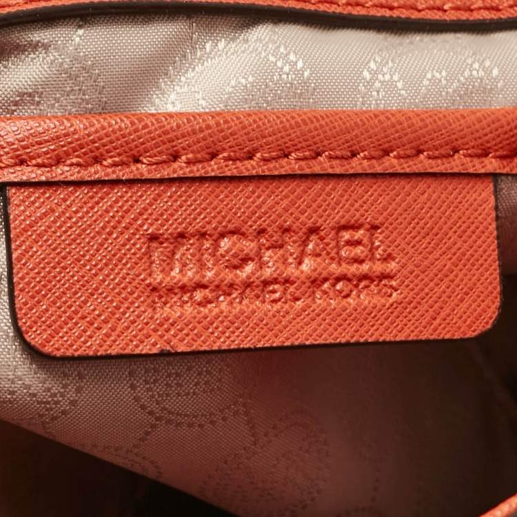 Pre Owned MICHAEL Michael Kors Orange Leather Cynthia Tote