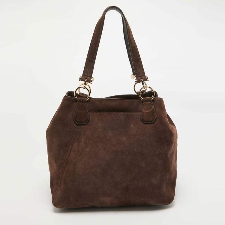 مملوكة مسبقًا MICHAEL Michael Kors Brown Suede and Leather Shopper Tote