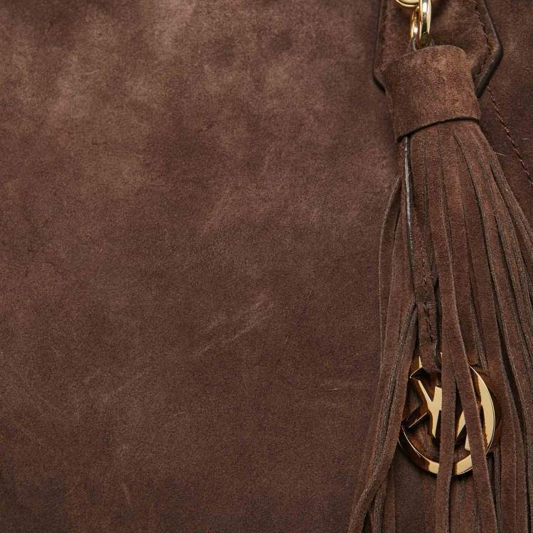 مملوكة مسبقًا MICHAEL Michael Kors Brown Suede and Leather Shopper Tote