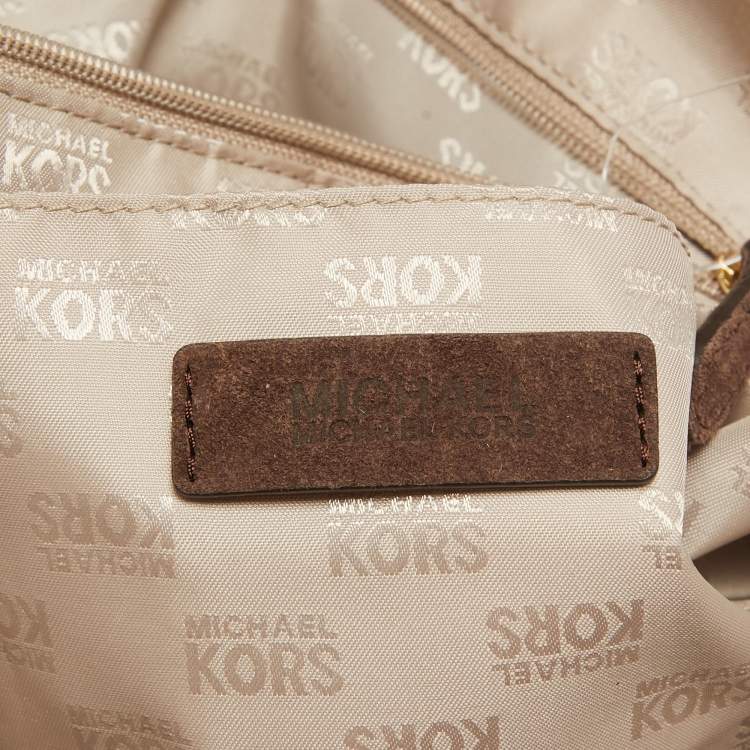 مملوكة مسبقًا MICHAEL Michael Kors Brown Suede and Leather Shopper Tote
