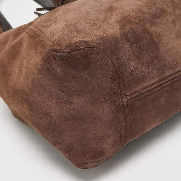مملوكة مسبقًا MICHAEL Michael Kors Brown Suede and Leather Shopper Tote