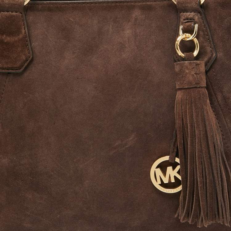 مملوكة مسبقًا MICHAEL Michael Kors Brown Suede and Leather Shopper Tote
