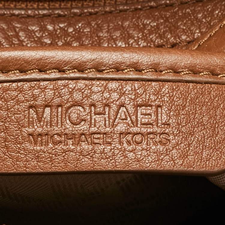 Pre Owned MICHAEL Michael Kors Brown Soft Leather Anabelle Zip Tote