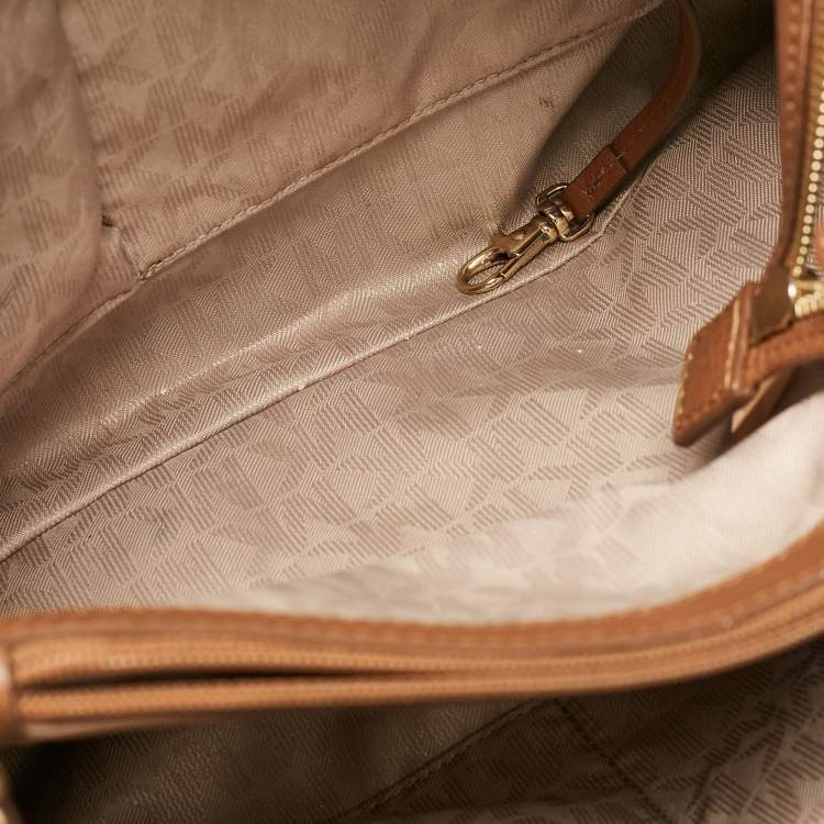 Pre Owned MICHAEL Michael Kors Brown Soft Leather Anabelle Zip Tote