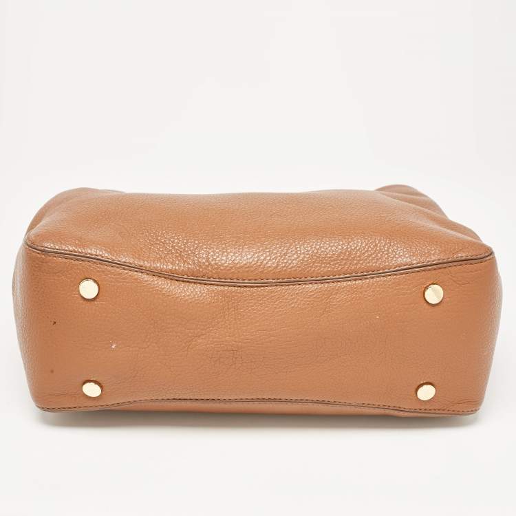 Pre Owned MICHAEL Michael Kors Brown Soft Leather Anabelle Zip Tote