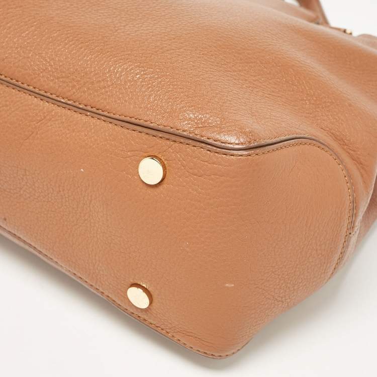 Pre Owned MICHAEL Michael Kors Brown Soft Leather Anabelle Zip Tote