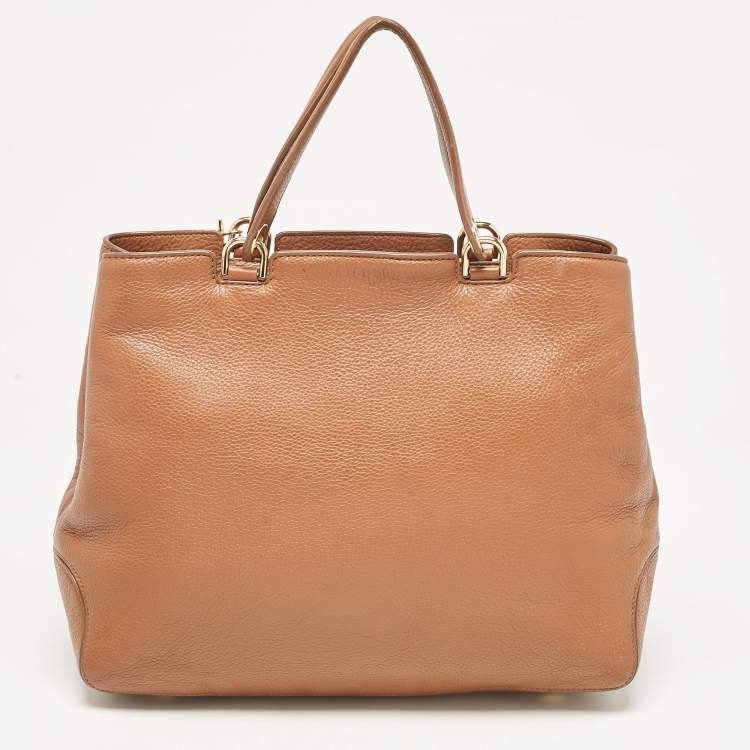 Pre Owned MICHAEL Michael Kors Brown Soft Leather Anabelle Zip Tote