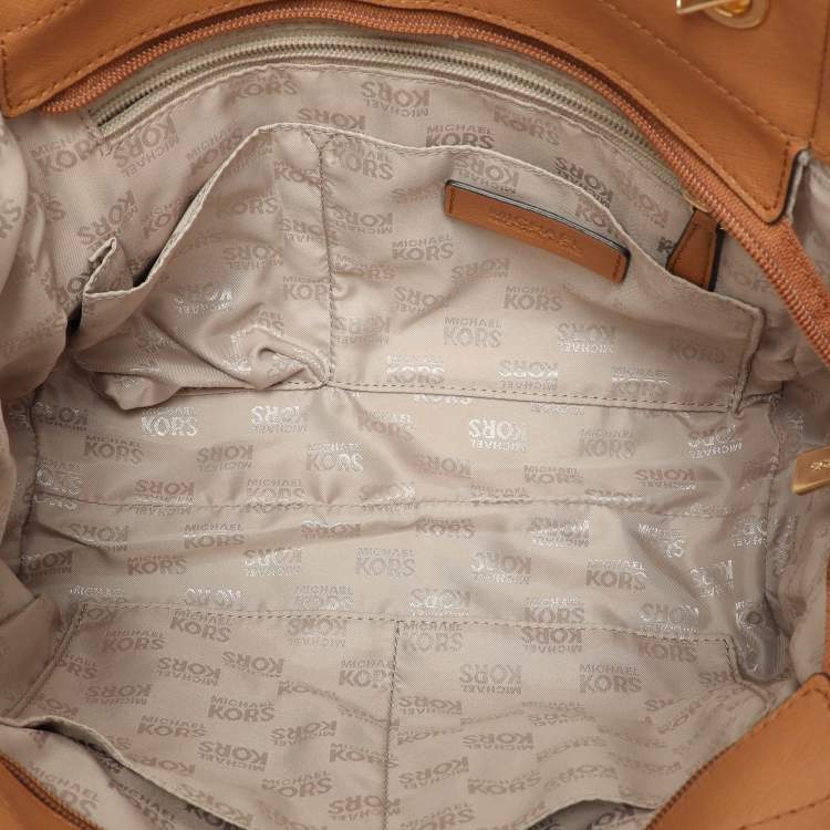 Pre Owned MICHAEL Michael Kors Brown Leather Jet Set Chain Shoulder Bag