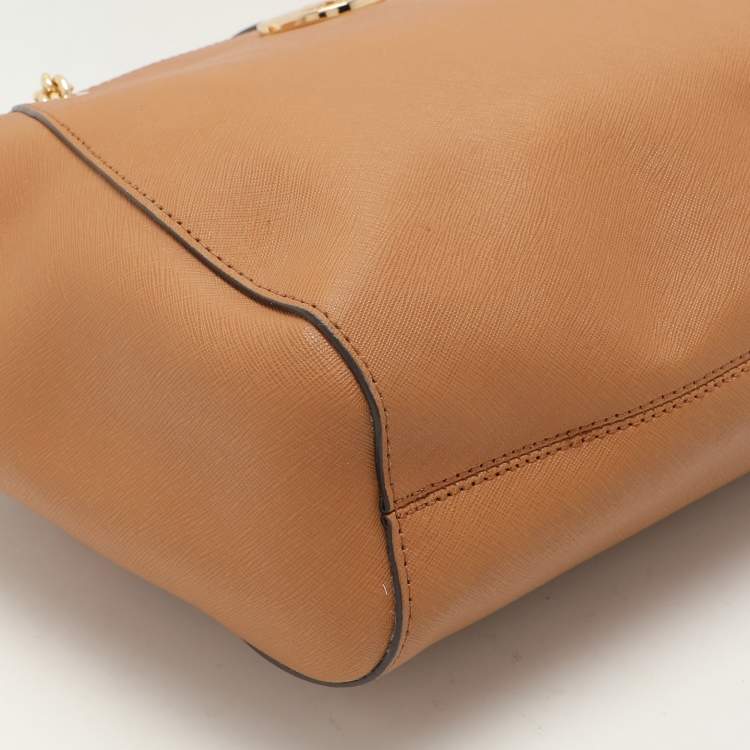 Pre Owned MICHAEL Michael Kors Brown Leather Jet Set Chain Shoulder Bag