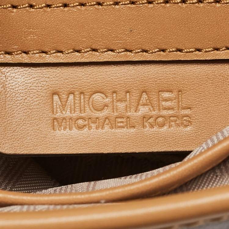 Pre Owned Michael Michael Kors Brown/Lilac Suede Saddle Shoulder Bag