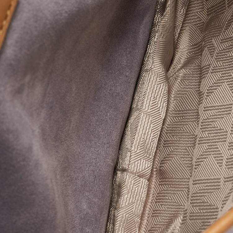 Pre Owned Michael Michael Kors Brown/Lilac Suede Saddle Shoulder Bag