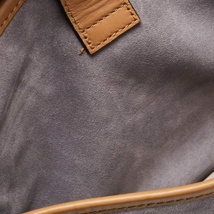 Pre Owned Michael Michael Kors Brown/Lilac Suede Saddle Shoulder Bag