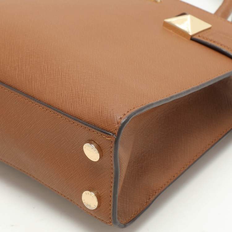 Pre Owned MICHAEL Michael Kors Brown Leather Small Karla EW Tote