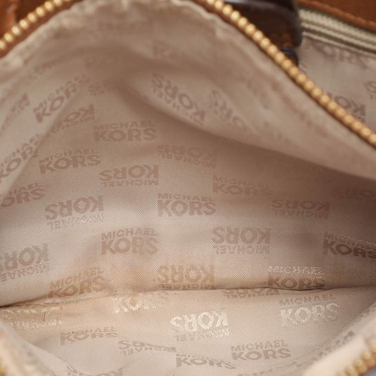 Pre Owned MICHAEL Michael Kors Brown Leather Small Karla EW Tote