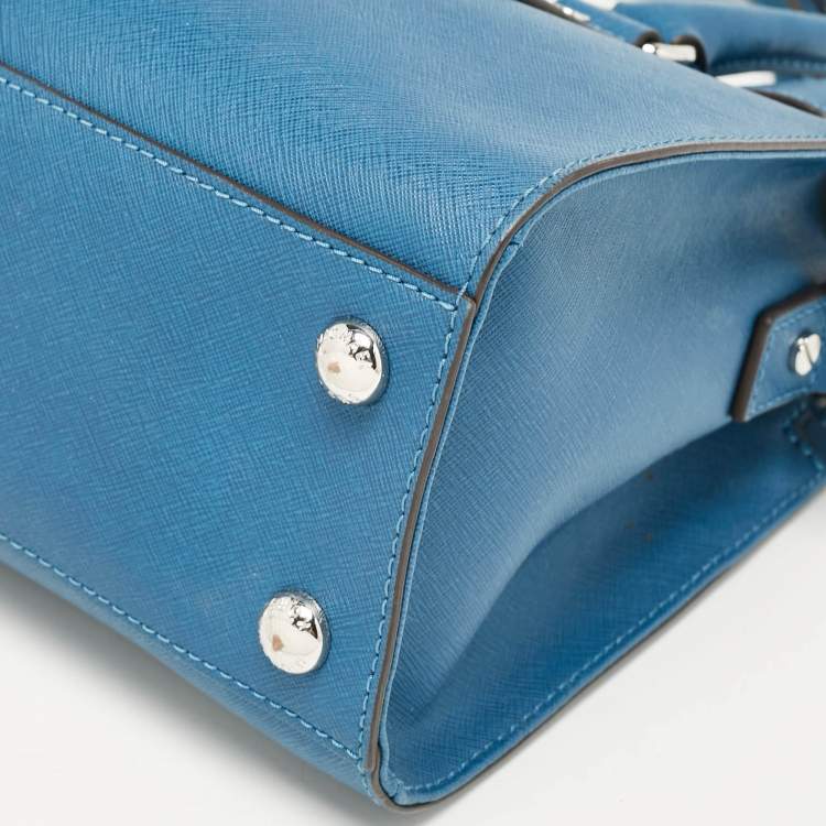 Pre Owned MICHAEL Michael Kors Blue Leather Medium Hamilton East West Tote