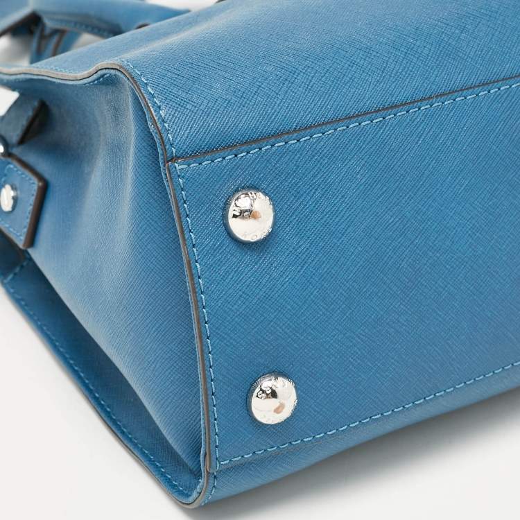 Pre Owned MICHAEL Michael Kors Blue Leather Medium Hamilton East West Tote