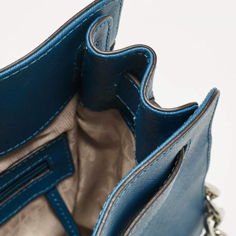 Pre Owned MICHAEL Michael Kors Blue Leather Medium Hamilton East West Tote