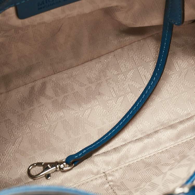 Pre Owned MICHAEL Michael Kors Blue Leather Medium Hamilton East West Tote