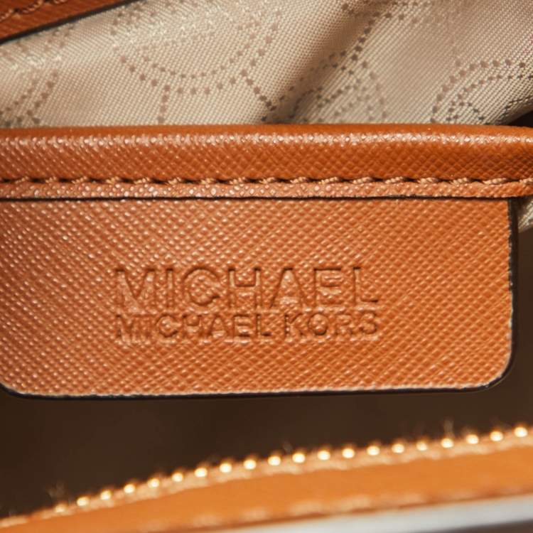 Pre Owned MICHAEL Michael Kors Brown Saffiano Leather Large Selma Satchel