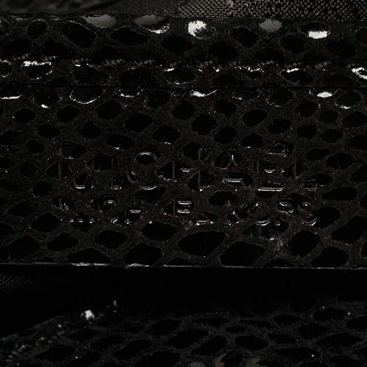 Pre Owned MICHAEL Michael Kors Black Python Effect Alcantara Fulton Hobo