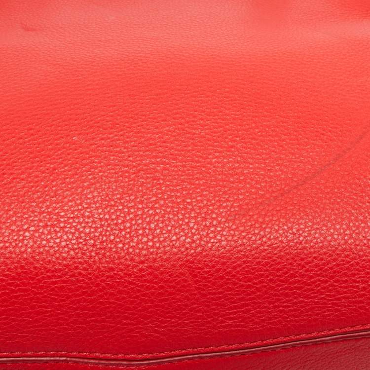 Pre Owned MICHAEL Michael Kors Red Soft Leather Anabelle Zip Tote
