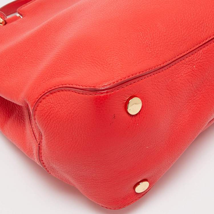Pre Owned MICHAEL Michael Kors Red Soft Leather Anabelle Zip Tote