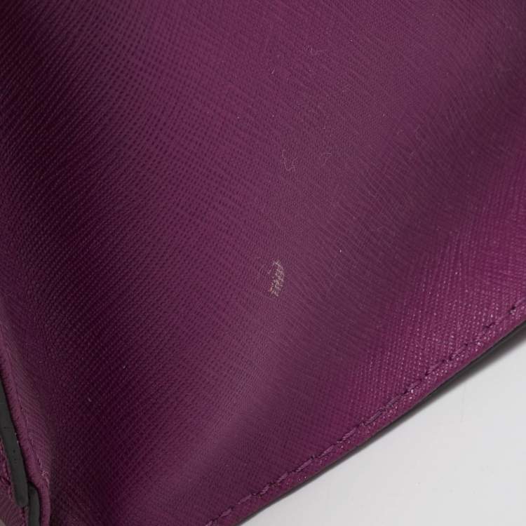 Pre Owned MICHAEL Michael Kors Purple Leather Large Hamilton North South Tote